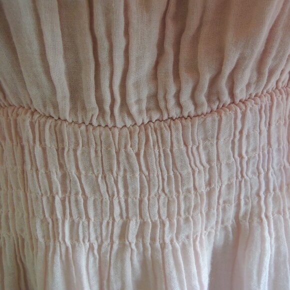 Le Marais Pink Strapless Eyelet & Lace Embroidered Maxi Dress M - Picture 8 of 11